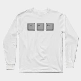 ALT CTRL DEL White Long Sleeve T-Shirt